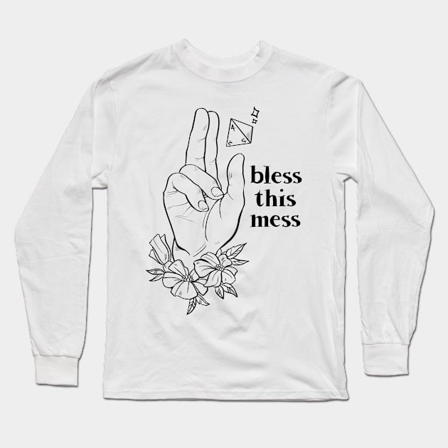 Bless This Mess - Black Long Sleeve T-Shirt by GalacticJonah